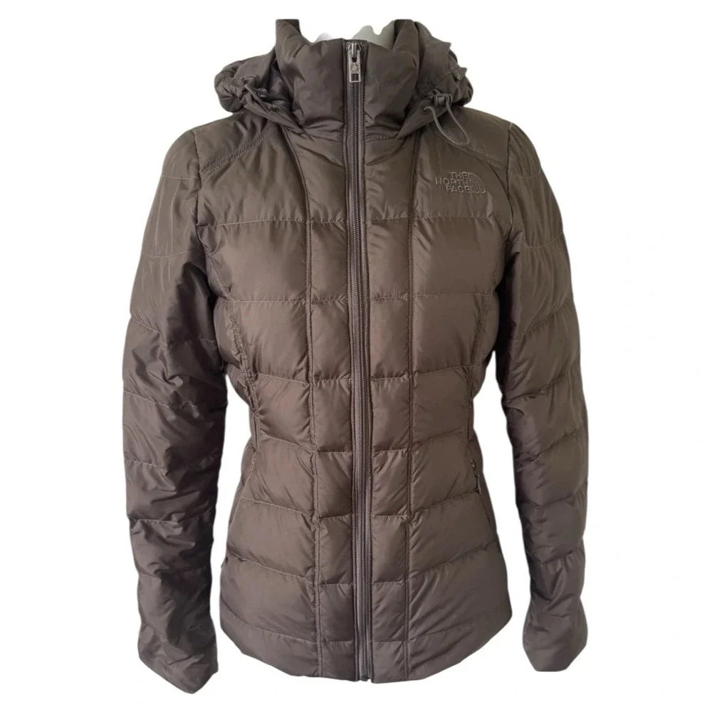 The North Face 550 Goose Down Gotham Parka Puffer Jacket Hooded Women's XS Brown